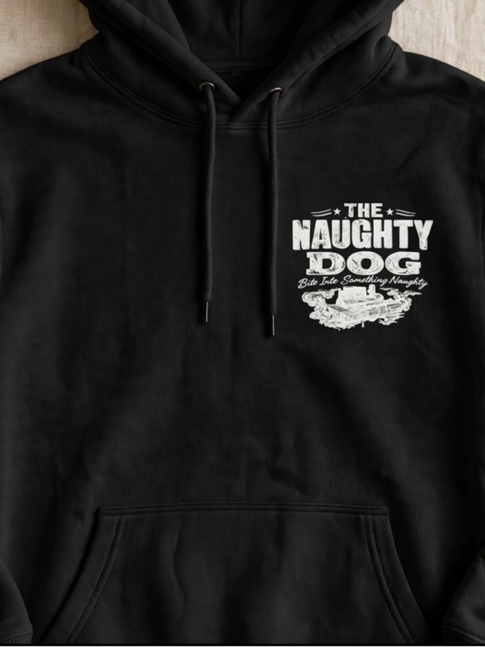 Black Graphic Pullover Hoodie